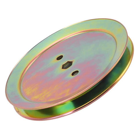 Heavy Duty Mower Spindle Drive Pulley For 100 Series Lawn Deck with steel finish, designed for D105 and D110 models.