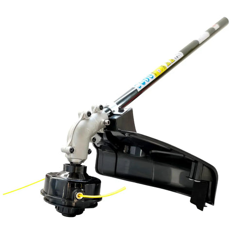 Gas String Trimmer Attachment With Tool Set For Curved And Straight Shaft Trimmers, shown close-up with durable head