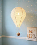 16 Inch Handmade Hot Air Balloon Lantern Lampshade Totally Kid Friendly Hanging Decor Pendant Light Shade For Decorating Childrens Rooms Corridors And Living Rooms No Wires Or Bulbs Included in a nursery setting.