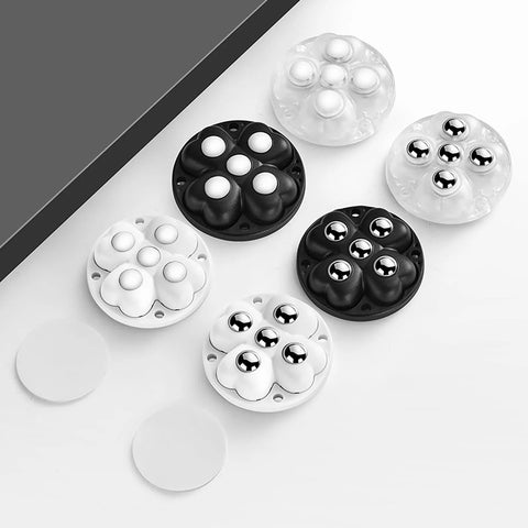 Self Adhesive Caster Wheels With 360 Degree Swivel Stainless Steel Rollers Low Profile Design For Kitchen Appliances Black Eight Pack