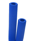 Close-up of blue neoprene Bunsen burner hose, 2 feet long, flexible tubing for 8-10mm gas inlets, safe, durable for science labs