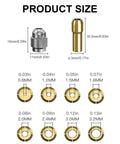 Heavy Duty Drill Chuck Collet Set Replaces 1-32 Inch To 1-8 Inch Keyless Rotary Tool Adapter, showcasing product size measurements.
