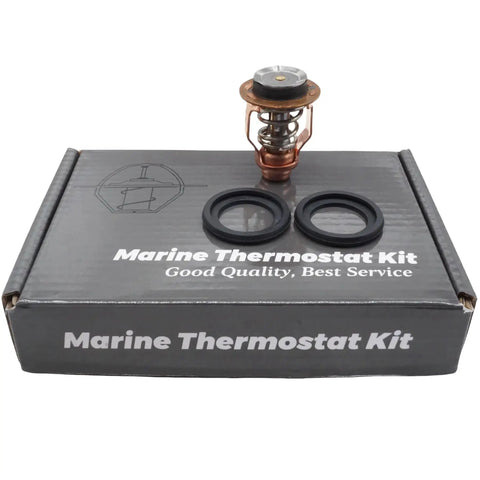 Outboard Thermostat For Suzuki 4 Stroke 70 To 300 HP Boats And Rigs Fits DF70 DF90 DF115 DF140 DF175 DF200 DF225 DF250 DF300 Replaces 17670 90J00 17670 90J01 Sierra 18 3632 shown with packaging and components