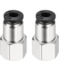 Push To Connect Pneumatic Fittings 5/32 Inch Tube OD 1/8 NPT Female Nickel Plated Brass Straight Quick Connect Adapter Black 2 Pack
