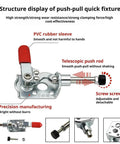 Heavy Duty Toggle Clamp With 88 Lb Holding Power Anti Slip Latch For Woodworking And Welding, Quick Release Hold Down Clamp close-up