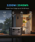 Rock Solid 3200 Watt Portable Power Station With 2048Wh LifePo4 Battery And 400W Solar Panel powering kitchen appliances.