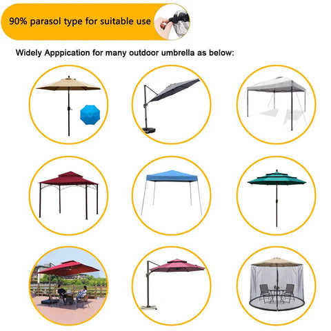 Collage of umbrellas and gazebos compatible with Heavy Duty Mosquito Net For 10x10 Patio Umbrellas And Gazebos Black Polyester Net Screen