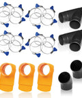 Pawertc 4 In Dust Collection Fittings Kit With Connectors includes elbows, clamps, and gates for woodworking tools.
