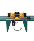 Slick Heavy Duty Benchtop Router Table With Solid Steel Frame And Easy Adjust Fence Featuring Wide Glide Surfaces For Mess Free Woodworking, 34x13.5 inches.