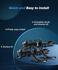 Front Struts Suspension Kit For Dodge Caliber 2009 2010 2011 2012 And Jeep Compass Patriot 2007 2017 Bolt In Front Shocks And Struts Assembly, two black struts and control arms