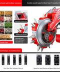 Hand Push Garden Seeder And Fertilizer Applicator for Easy Planting with adjustable depth and stainless steel duckbill.
