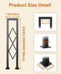 Product size detail for Level Up Your Staircase Setup With This Solid Black Wrought Iron U Shaped Handrail.