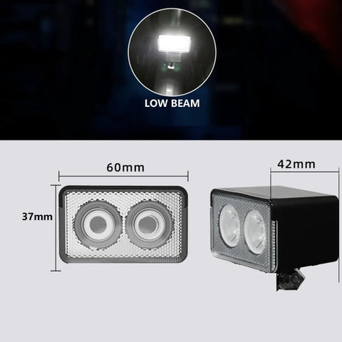 Front Light With Integrated Horn For E Bikes And Scooters, Waterproof 3 Pin Male Connector, 36V And 48V Compatible, black casing