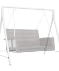 Heavy Duty Metal Porch Swing Stand For Outdoor Use 528 Lb Weight Capacity A Frame Hanging Chair Stand For Backyard Patio Lawn Playground White Stand Only with swing seat