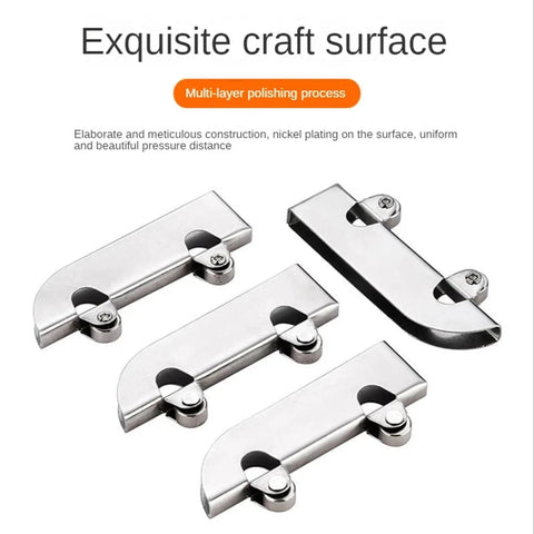 Full Extension Drawer Slides Set, Four-Piece Sliding Door Rail System For Cabinets And Glass, 5mm Glass Track Clamp Roller Accessories