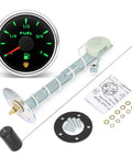 240-33 Ohm Fuel Sending Unit And Gauge Combo For 5 To 27 Inch Tanks, Waterproof Fuel Level Sender With 7 Color Backlight, Multi Signal Gauge For Boats, Marine, Trucks And Automotive Applications. Fuel gauge and sender kit with mounting hardware
