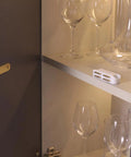 Heavy Duty 24 Piece Magnetic Cabinet Door Catches With Double Magnets And Metal Strike Plates Keep Kitchen Cupboards Closet Drawers Secure And Stop Slamming Noise For Smooth Operation Today inside cabinet with wine glasses.