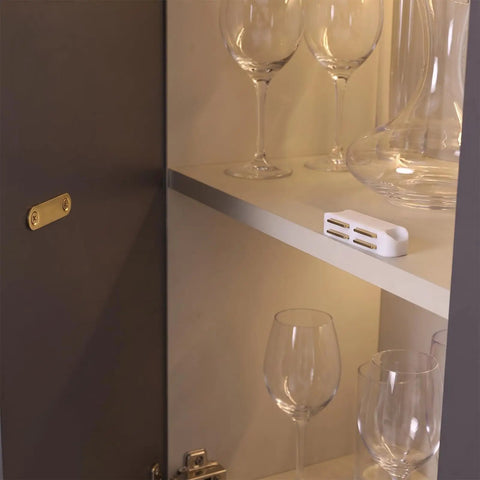 Heavy Duty 24 Piece Magnetic Cabinet Door Catches With Double Magnets And Metal Strike Plates Keep Kitchen Cupboards Closet Drawers Secure And Stop Slamming Noise For Smooth Operation Today inside cabinet with wine glasses.