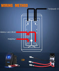 Wiring diagram for Six Piece Five Pin SPST Rocker Switch Kit With Jumper Wires For Trucks Boats Auto And Motorcycles 20A 12V 10A 24V