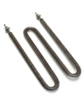 Top Shelf W Shape Finned Tubular Heater 220 Volt 3000 Watt Heavy Duty Industrial Air Heating Element SUS304 Stainless Steel close-up.