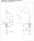 Technical diagram of Concord Bar Faucet Brushed Nickel, Deck Mount 1-Hole Install With Cover Plate, 1/2-14 NPSM Connection.