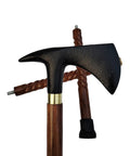 Black Handle Axe Walking Cane With Antique Lock Three Part Open Vintage Walking Stick Durable Aluminum And Wood Build