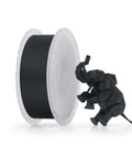 PLA Basic Filament 1.75mm 1kg Spool For 3D Printing, Smooth Finish, Low Warp, Black, with origami elephant model.