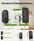 Super Smart Fingerprint Door Lock For Front Entry delivering keyless deadbolt, detailed specifications for installation on standard doors.