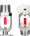 Top Shelf Fire Sprinkler Heads Pack Of Eight Chrome Plated Brass Body Sixty Eight Degree Glass Bulb Thermal Response, detailed view.
