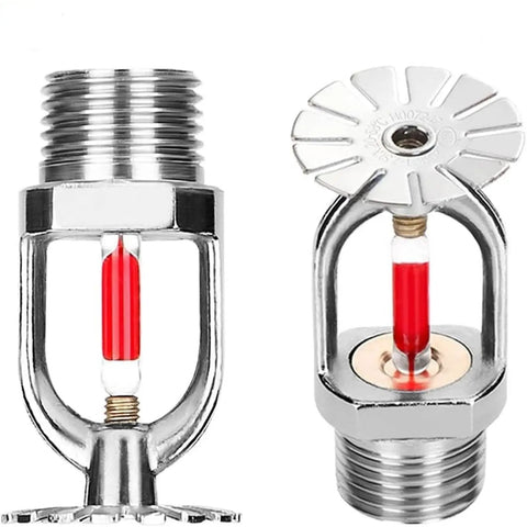 Top Shelf Fire Sprinkler Heads Pack Of Eight Chrome Plated Brass Body Sixty Eight Degree Glass Bulb Thermal Response, detailed view.