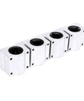 SCS16UU linear motion ball bearing blocks with 16mm bore, white aluminum housings, set of 4