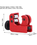 Compact Mini Tubing Cutter Tool, All Steel Alloy Build, Cuts Soft Copper, Brass, And Aluminum 3 Through 22mm, side view
