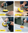 131Pcs 3 Inch Sanding Disc Drill Polishing Kit With Attachments For Drill Grinder Rotary Tools on primer, wood, metal, plastics