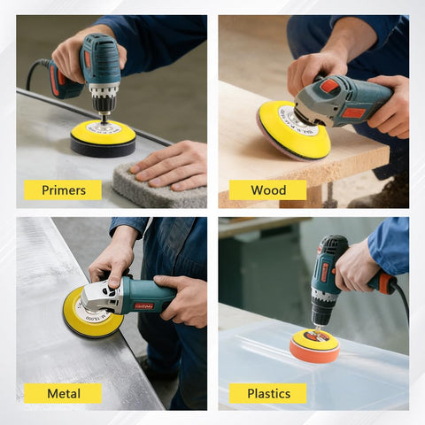 131Pcs 3 Inch Sanding Disc Drill Polishing Kit With Attachments For Drill Grinder Rotary Tools on primer, wood, metal, plastics