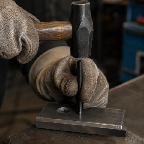 Using Center Transfer Punch Set Kit With Index Stand, 28-Piece, Three Thirty-Second Inch To Half Inch Range, precise punching in metal