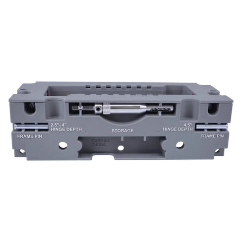 Front view of Dual Clamping Door Hinge Jig Plus Hinge Mortiser For Standard Doors Easy Setup Complete Installation Kit