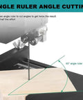 Powerhouse 800W Pure Copper Benchtop Bandsaw for Wood cutting at 45-degree angle with ruler guide