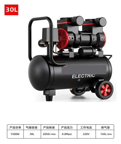 Top Rated Silent Air Compressor 220V Portable Oil-Free Mini Industrial Air Pump Small Quiet Air Pressure Machine For Workshop And Hobby Projects Reliable And Easy To Use