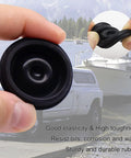SUNCARACCL rubber trailer hub plug, fits 1.98-inch dust caps, black, close-up view held in hand