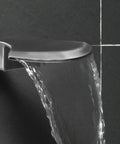 High Flow Tub Spout Wall Mounted Waterfall Faucet Filler For Bathroom Sink And Tub Shower With Diverter Brushed Nickel Finish Durable SUS304 Stainless Steel Easy Install flowing water