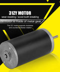 Badass Heavy Duty Dc Motor Featuring Pure Copper Windings And Rock Solid Torque Output Designed For Robotics And Industrial Automation Workloads Running Smooth At 24V And 3500 Rpm Non Stop, metal gear design, showing a brushed motor.