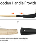 Beefy Heavy Duty Steel Machete With Wooden Handle For Clearing Brush And Small Trees, showing assembly details