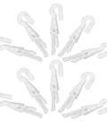 Rock Solid 12 Piece Blind Wand Replacement Hooks Built With Heavy Duty Alloy For Smooth Tilt Action And Fast Window Treatment Repairs Around Your Place, clear alloy clips arranged.