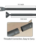 Upgraded Door Security Bar For Home And On The Go No Drilling Required, Heavy Duty Adjustable Jammer, showing threaded connection