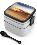 Desert Landscape Stackable Bento Box With Spoon And Handle For Work Travel On The Go And Camping Portable Lunch Box