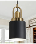 Modern Cylindrical Pendant Chandelier Black Finish With Vintage Farmhouse Vibe Dope Yet Sleek Hanging Light in kitchen decor