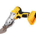 Cosiki Heavy Duty Cordless Metal Shears Brushless Motor 400Nm Torque Rotating Head Electric Sheet Cutter With LED Light showing the cutting blade.