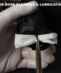 Pro Grade Gun Cleaning Kit With 600 Patches And 600 Swabs Lint Free And Highly Absorbent Cotton 6 Inch Swabs In Use
