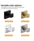 Premium Stainless Steel Heavy Duty Towel Hook Wall Mounted Robe Hook colors: Matte Black, Brushed Gold, Polished Chrome, Brushed Nickel.