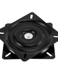 Beefy 4 Pack 6.25 Inch Bar Stool Swivel Replacement, 360 Degree Swivel Plate, heavy duty cold rolled steel, black square seat base